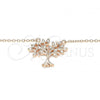 Sterling Silver Pendant Necklace, Tree Design, with White Cubic Zirconia, Polished, Rose Gold Finish, 04.336.0045.1.16