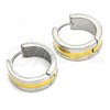 Stainless Steel Huggie Hoop, Polished, Two Tone, 02.230.0061.20
