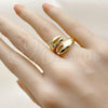 Oro Laminado Elegant Ring, Gold Filled Style Shell Design, Polished, Golden Finish, 01.341.0169