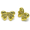 Oro Laminado Stud Earring, Gold Filled Style Chunky Design, Polished, Golden Finish, 02.341.0204