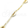 Oro Laminado Fancy Anklet, Gold Filled Style Shell Design, Polished, Golden Finish, 03.63.2083.10