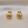 Oro Laminado Stud Earring, Gold Filled Style Diamond Cutting Finish, Golden Finish, 02.342.0273
