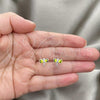 Sterling Silver Stud Earring, Dragon-Fly Design, Yellow Enamel Finish, Silver Finish, 02.406.0002.01