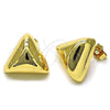 Oro Laminado Stud Earring, Gold Filled Style Chunky Design, Polished, Golden Finish, 02.385.0049