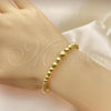 Oro Laminado Individual Bangle, Gold Filled Style Ball Design, Polished, Golden Finish, 07.32.0007.05