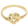 Oro Laminado Elegant Ring, Gold Filled Style Bird Design, Diamond Cutting Finish, Golden Finish, 01.63.0566.07 (Size 7)