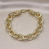 Oro Laminado Fancy Bracelet, Gold Filled Style Chunky Design, Polished, Golden Finish, 03.331.0235.09