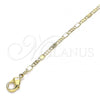 Oro Laminado Basic Anklet, Gold Filled Style Pave Mariner Design, Polished, Golden Finish, 04.213.0215.10
