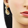 Oro Laminado Stud Earring, Gold Filled Style Chunky Design, Polished, Golden Finish, 02.418.0004
