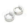 Stainless Steel Huggie Hoop, Polished, Steel Finish, 02.255.0009.10