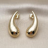 Oro Laminado Stud Earring, Gold Filled Style Teardrop Design, Polished, Golden Finish, 02.195.0352