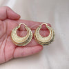 Oro Laminado Medium Hoop, Gold Filled Style Hollow Design, Diamond Cutting Finish, Golden Finish, 02.196.0108.40