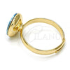 Oro Laminado Multi Stone Ring, Gold Filled Style with Aquamarine Swarovski Crystals, Polished, Golden Finish, 01.239.0001.9 (One size fits all)