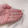 Oro Laminado Medium Hoop, Gold Filled Style Diamond Cutting Finish, Golden Finish, 02.93.0007.30