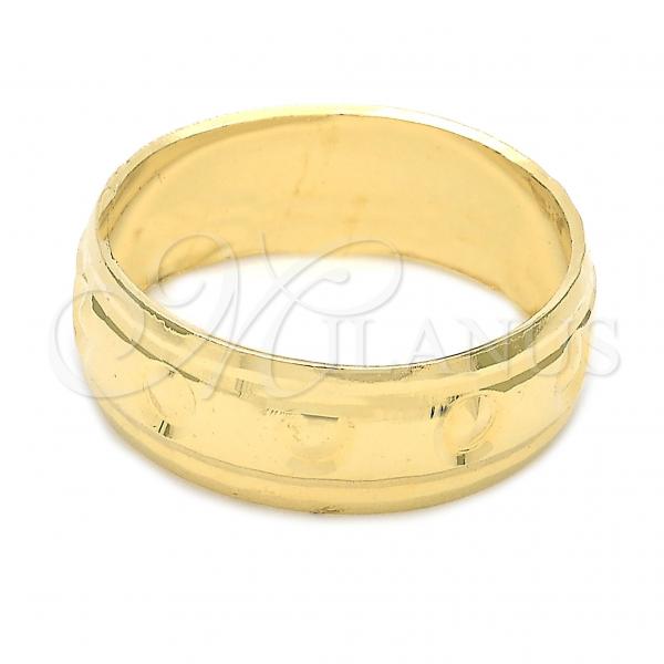 Oro Laminado Wedding Ring, Gold Filled Style Diamond Cutting Finish, Golden Finish, 5.164.034.06 (Size 6)