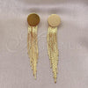 Oro Laminado Long Earring, Gold Filled Style Long Box Design, Polished, Golden Finish, 02.362.0008