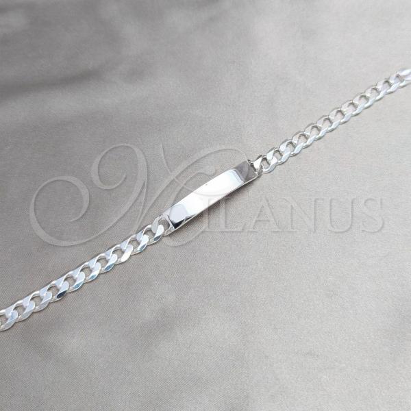 Sterling Silver ID Bracelet, Curb Design, Polished, Silver Finish, 04.420.0025.09.1