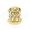 Oro Laminado Love Link Pendant, Gold Filled Style Teddy Bear Design, Golden Finish, 05.179.0029