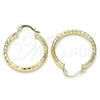 Oro Laminado Medium Hoop, Gold Filled Style Diamond Cutting Finish, Golden Finish, 02.213.0243.1.30
