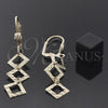 Oro Laminado Long Earring, Gold Filled Style Golden Finish, 02.63.0738