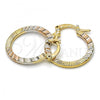 Oro Laminado Small Hoop, Gold Filled Style Diamond Cutting Finish, Tricolor, 02.65.2580.20