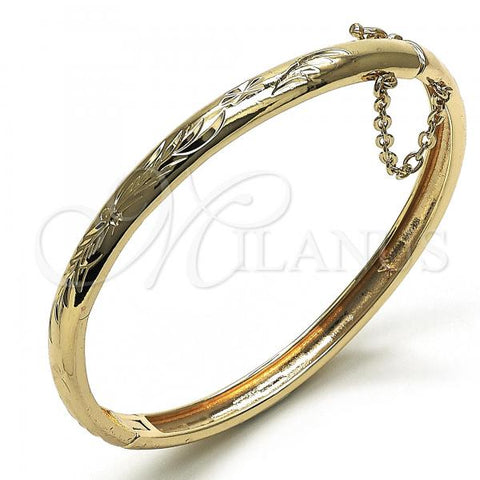 Oro Laminado Individual Bangle, Gold Filled Style Diamond Cutting Finish, Golden Finish, 07.168.0018.05 (06 MM Thickness, Size 5 - 2.50 Diameter)