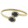 Oro Laminado Individual Bangle, Gold Filled Style with Black Cubic Zirconia, Polished, Golden Finish, 5.231.010 (05 MM Thickness, One size fits all)