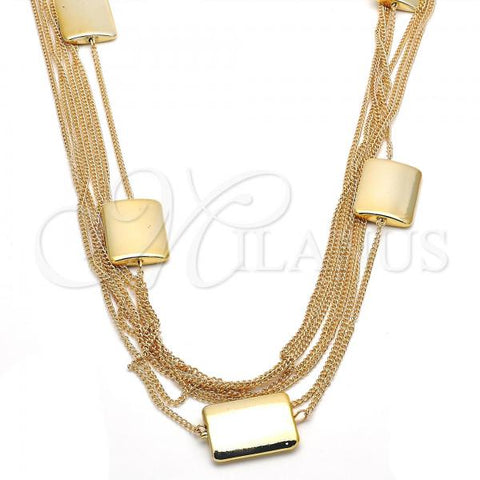 Oro Laminado Fancy Necklace, Gold Filled Style Polished, Golden Finish, 04.321.0019.36