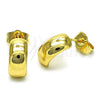 Oro Laminado Stud Earring, Gold Filled Style Chunky Design, Polished, Golden Finish, 02.195.0225