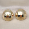 Oro Laminado Stud Earring, Gold Filled Style Chunky and Disco Design, Polished, Golden Finish, 02.411.0044