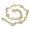 Oro Laminado Fancy Bracelet, Gold Filled Style Moon and Sun Design, Polished, Golden Finish, 03.326.0020.07