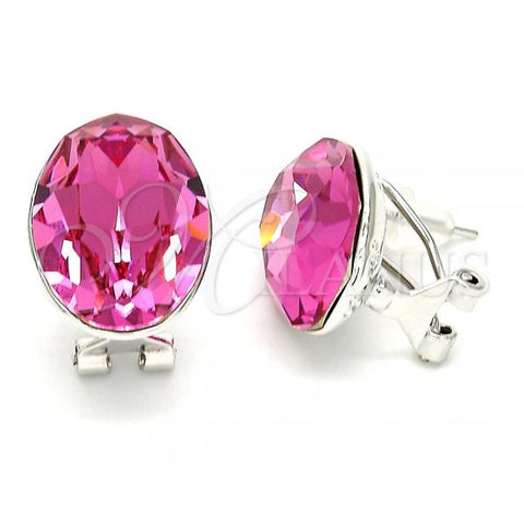 Rhodium Plated Stud Earring, with Rose Swarovski Crystals, Polished, Rhodium Finish, 02.239.0015.1