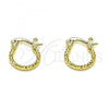 Oro Laminado Small Hoop, Gold Filled Style Diamond Cutting Finish, Golden Finish, 02.96.0083.12