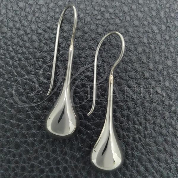 Sterling Silver Dangle Earring, Teardrop Design, Polished, Silver Finish, 02.395.0017