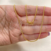 Oro Laminado Basic Necklace, Gold Filled Style Rat Tail Design, Polished, Golden Finish, 04.317.0001.32