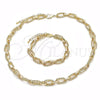 Oro Laminado Necklace and Bracelet, Gold Filled Style Polished, Golden Finish, 06.415.0005