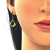 Sterling Silver Dangle Earring, with White Cubic Zirconia, Polished, Golden Finish, 02.366.0013.1