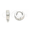 Stainless Steel Huggie Hoop, Polished, Steel Finish, 02.255.0004.10