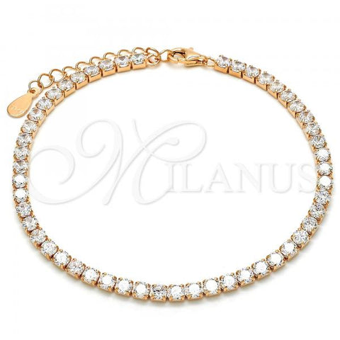 Sterling Silver Tennis Bracelet, with White Cubic Zirconia, Polished, Rose Gold Finish, 03.336.0031.1.07