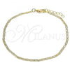 Oro Laminado Basic Anklet, Gold Filled Style Mariner Design, Polished, Golden Finish, 04.213.0213.10