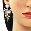 Oro Laminado Long Earring, Gold Filled Style Polished, Golden Finish, 02.331.0057