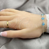 Sterling Silver Fancy Bracelet, Evil Eye Design, with Blue Topaz Crystal, Polished, Silver Finish, 03.401.0007.07