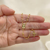 Oro Laminado Thin Rosary, Gold Filled Style Divino Niño and Crucifix Design, Polished, Golden Finish, 09.09.0011.18