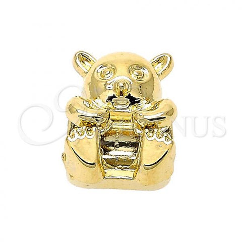 Oro Laminado Love Link Pendant, Gold Filled Style Teddy Bear Design, Golden Finish, 05.179.0044