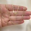 Oro Laminado Basic Necklace, Gold Filled Style Figaro Design, Polished, Golden Finish, 5.222.019.20