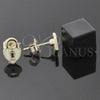 Oro Laminado Stud Earring, Gold Filled Style Heart Design, White Enamel Finish, Golden Finish, 02.64.0204 *PROMO*