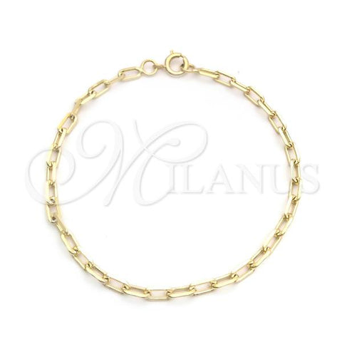 Oro Laminado Basic Bracelet, Gold Filled Style Paperclip Design, Polished, Golden Finish, 04.09.0194.07