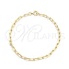 Oro Laminado Basic Bracelet, Gold Filled Style Paperclip Design, Polished, Golden Finish, 04.09.0194.07