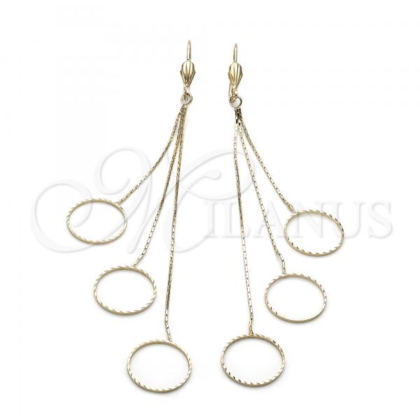 Oro Laminado Long Earring, Gold Filled Style Golden Finish, 02.63.0623