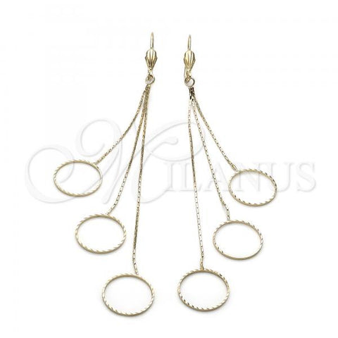 Oro Laminado Long Earring, Gold Filled Style Golden Finish, 02.63.0623